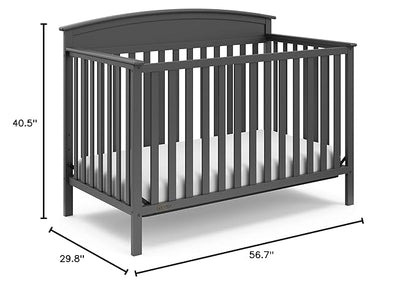 Graco Benton 5-in-1 Convertible Crib (Gray) – GREENGUARD Gold Certified, Converts from Baby Crib to Toddler Bed, Daybed and Full-Size Bed, Fits Standard Full-Size Crib Mattress - LeafyLoom