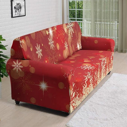 FKELYI Christmas Snow Sofa Slipcover Stretch Sofa Couch Cover for Living Room Non-Slip Furniture Protector Washable Sofa Slipcovers XL FKELYI