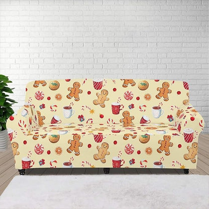 FKELYI Cute Christmas Sofa Couch Cover with Elastic Bottom Stretch Furniture Protector for Indoor Easy Going Stretch Sofa Slipcovers XL FKELYI