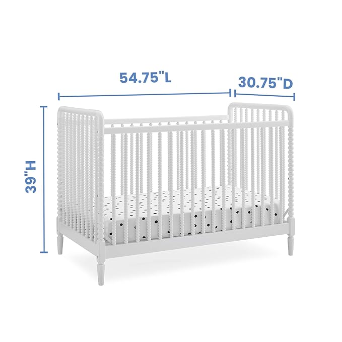 Delta Children Saint 4-in-1 Convertible Crib - Greenguard Gold Certified, Bianca White - LeafyLoom