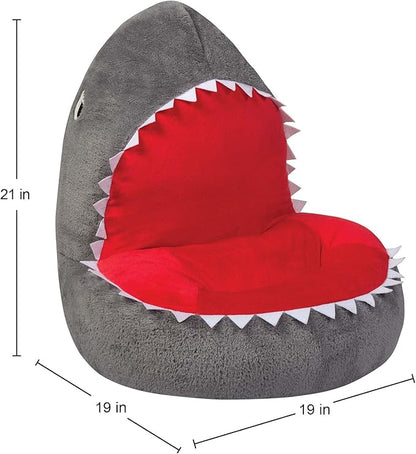 Trend Lab Shark Toddler Chair Plush Character Kids Chair Comfy Furniture Pillow Chair for Boys and Girls, 21 x 19 x 19 inches - LeafyLoom