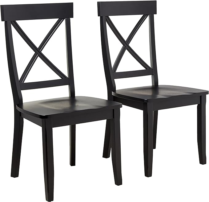 Homestyles Blair Dining Chair Pair, 18-4/5" W, 22-1/4" D, 38-3/8" H, Black - LeafyLoom