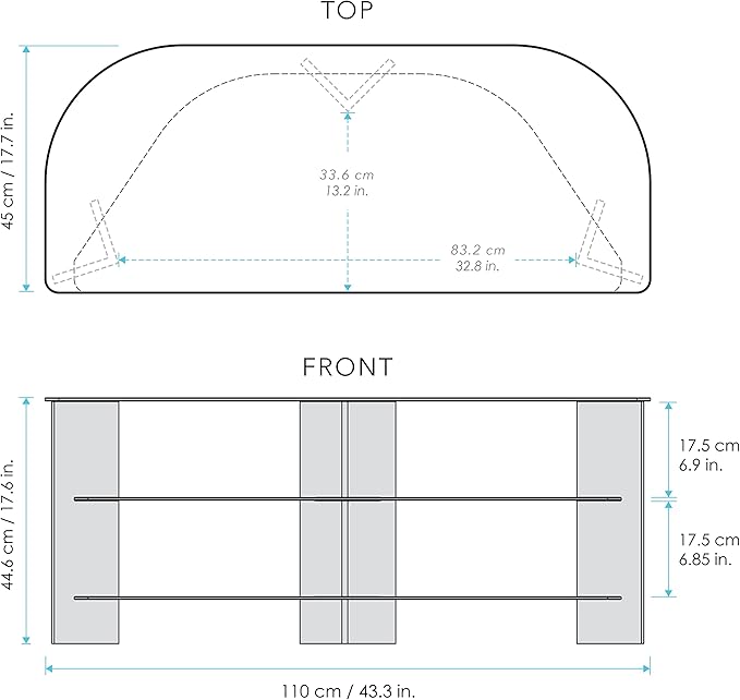 AVF Transitional Wood and Glass Vico TV Stand for TVs up to 55" in Black - LeafyLoom