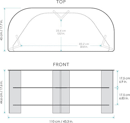 AVF Transitional Wood and Glass Vico TV Stand for TVs up to 55" in Black - LeafyLoom