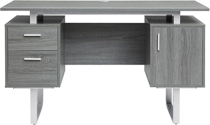 NicBex Laik-DW-00042-DX Desks, 51.25" W x 23.25" D x 29.75" H, Gray - LeafyLoom