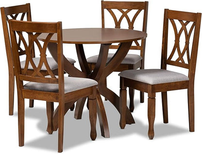 Baxton Studio Dining Sets, Grey/Walnut - LeafyLoom