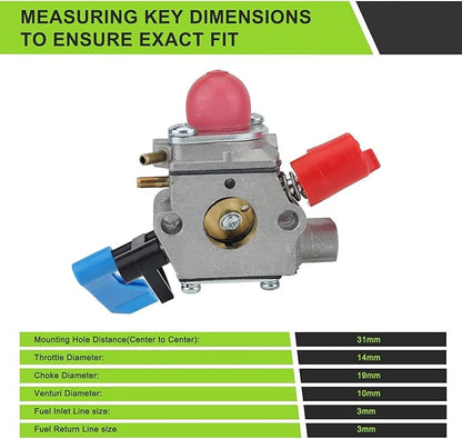 530071775 Carburetor for Poulan BV200 BV1650 BVM200LE PBV200 BV2000 BV1800 BV1850 BV200LE Craftsman 530071465 C1Q-W11 WT-784 Leaf Blower - LeafyLoom