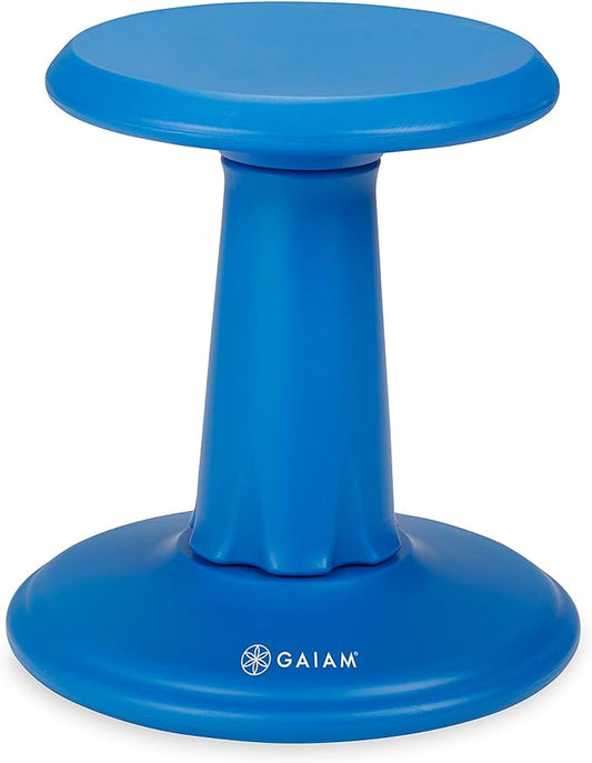 Gaiam Kids Wobble Stool Desk Chair - Alternative Flexible Seating Balance Wiggle Chair | ADHD Sensory Fidget Core Rocker Child Seat Elementary School Classroom Furniture for Student, Toddler, Ages 5-8 - LeafyLoom