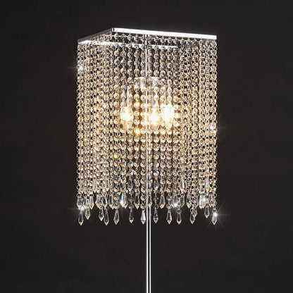 GDLMA Floor Lamp, Crystal Lava Lamp, Raindrop Standing Light for Bedroom, Living Room or Gift Silver - LeafyLoom