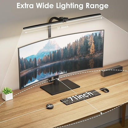 LED Desk Lamp for Home Office, 24W Double Head Architect Desk Lamp with Clamp, Remote Control, Adjustable Gooseneck, Stepless Dimming and Tempering Desk Light for Reading Study Drafting - LeafyLoom