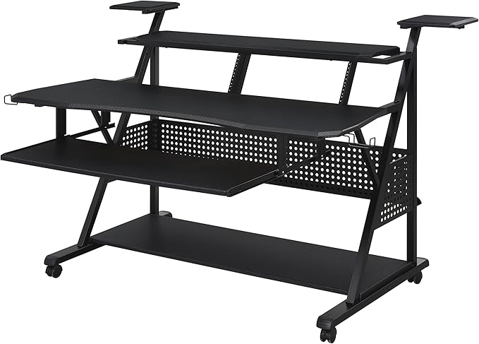 NicBex Laik-DW-00057-DX Desks, 67" W x 38" D x 42" H, Black - LeafyLoom