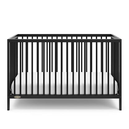 Graco Teddi 5-in-1 Convertible Crib (Black) – GREENGUARD Gold Certified, Converts to Daybed, Toddler & Twin Bed with Headboard and Footboard, Adjustable Mattress Height - LeafyLoom