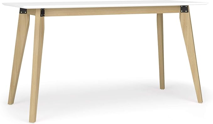 HON Basyx BSX55WPLTWH Modern Home Office Wood Computer Desk, 55", White - LeafyLoom