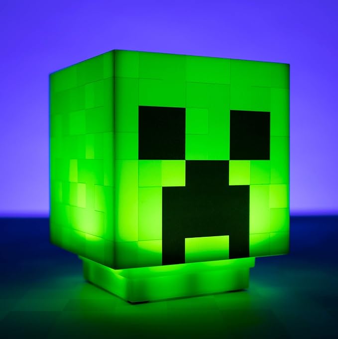 Paladone Minecraft Creeper Desk Light with Official Creeper Sounds, Handheld Night Light for Kids Room or Gamer Décor - Licensed Minecraft Gifts - LeafyLoom