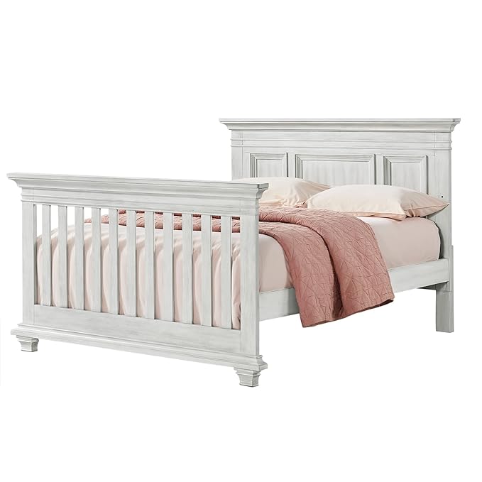 Oxford Baby Weston Crib to Full-Size Bed Conversion Kit, Vintage White, GreenGuard Gold Certified - LeafyLoom