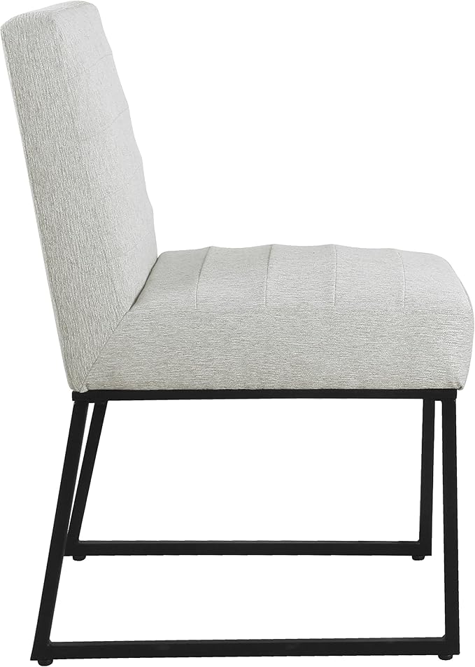 HomePop Channeled Metal Dining Chair - Sustainable Gray Woven (Single Pack) - LeafyLoom