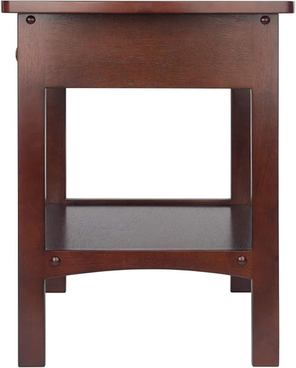 Winsome Basics Solid Wood End Table Nightstand - LeafyLoom