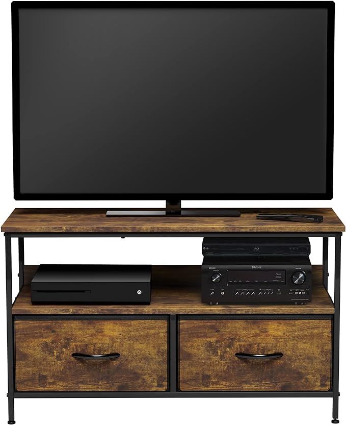 Sorbus TV Stand Dresser with 2 Drawers - Television Riser Chest with Storage - Bedroom, Living Room, Closet, & Dorm Furniture - LeafyLoom