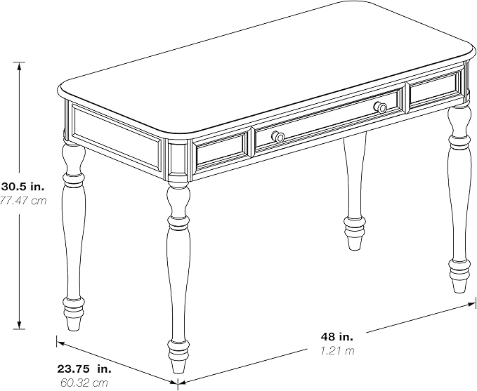 OSP Home Furnishings Country Meadows 48 Inch Writing Desk with Drawer, Plantation Grey - LeafyLoom