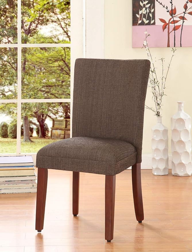 HomePop Classic Parsons Dining Chair, Single Pack, Textured Brown - LeafyLoom