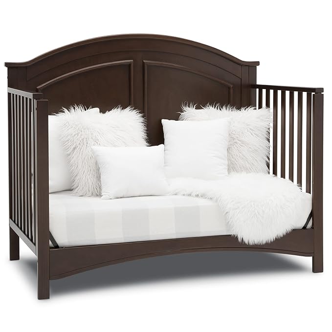 Delta Children Perry 6-in-1 Convertible Crib - Greenguard Gold Certified, Walnut Espresso - LeafyLoom