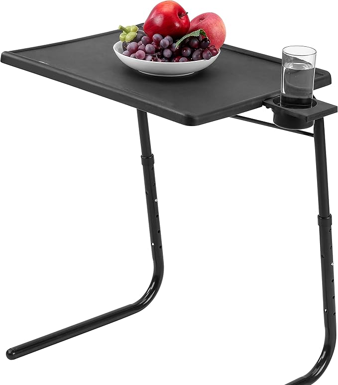 TV Tray Stand is an Adjustable Angle Sofa Stand Coffee Table with six Height adjustments and Three Angles,Retractable Cup Holder, Convenient and Comfortable tv Tray - LeafyLoom