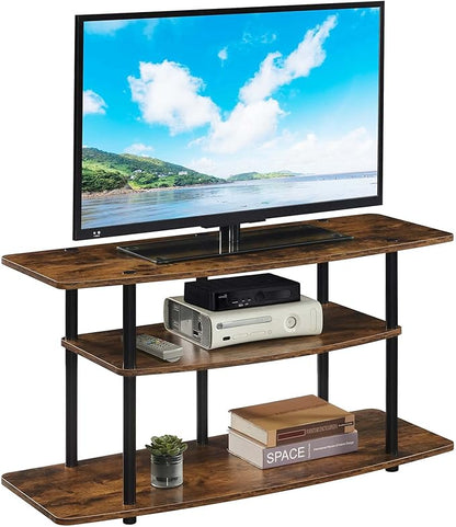 Convenience Concepts Designs2Go 3-Tier Wide TV Stand, 42", Barnwood/Black - LeafyLoom