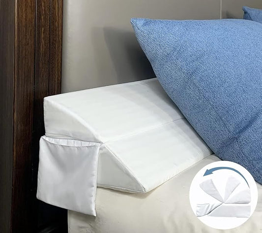 Limthe Bed Wedge Pillow for Headboard Queen Size,Bed Gap Filler Adjustable,Mattress Gap Filler,Fill The Gap (0-7") Between Headboard/Wall and Mattress White 60"x10"x6" - LeafyLoom