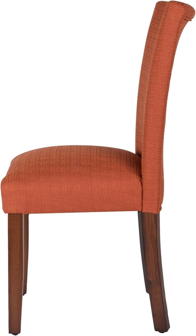 HomePop Parsons Classic Upholstered Accent Dining Chair, Single Pack, Orange - LeafyLoom