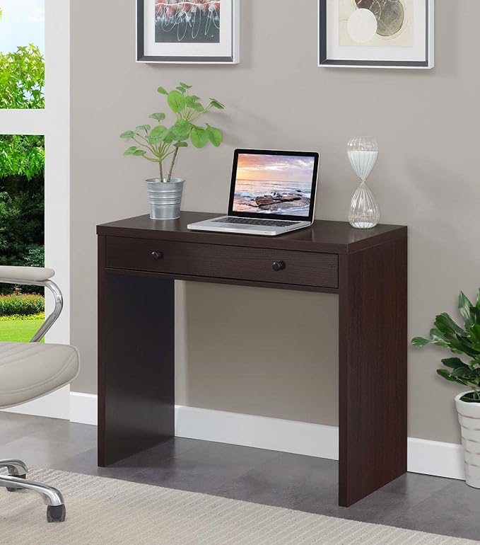 Convenience Concepts Northfield Desk with Drawer, Espresso - LeafyLoom