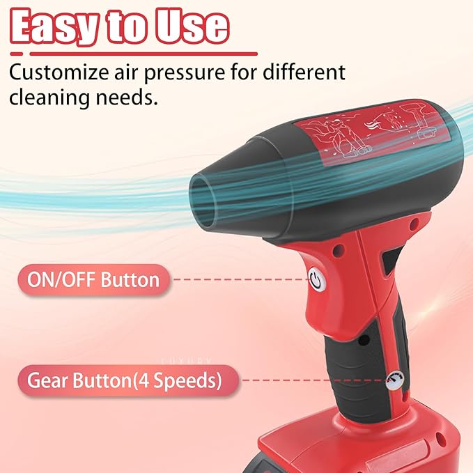 Mini Jet Blower Portable Violent Turbo Fan for Milwaukee 18V M18 Battery, 4-Speed Wireless High Speed Handheld Fan, for Computer Key Board Cleaning,Hair Drying,Camping,Outdoors,Car (No Battery) - LeafyLoom