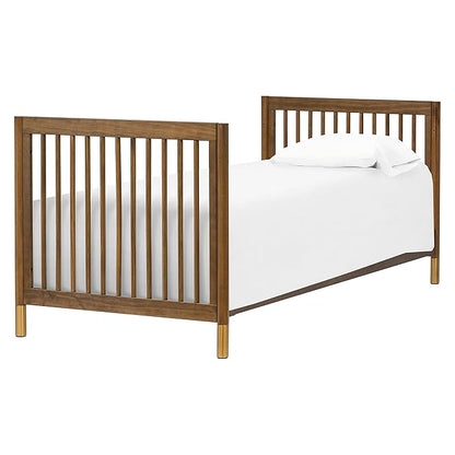 babyletto Gelato 4-in-1 Convertible Mini Crib in Natural Walnut and Brushed Gold Feet, Greenguard Gold Certified - LeafyLoom