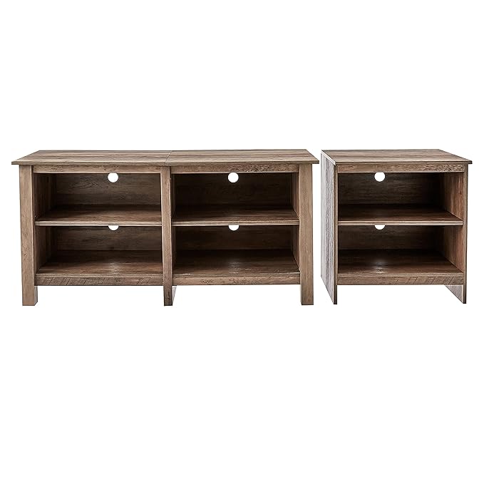 Rockpoint 70inch TV Stand Storage Media Console Entertainment Center, Rustic Oak - LeafyLoom