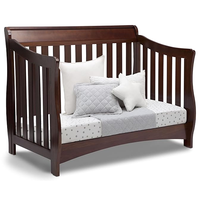 Delta Children Bentley S Series 4-in-1 Convertible Baby Crib, Chocolate - LeafyLoom