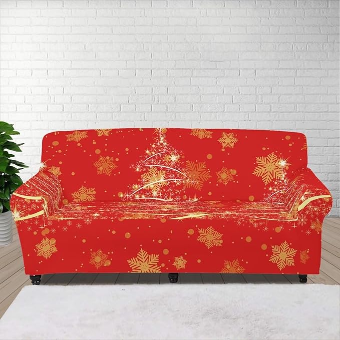 FKELYI Easy Going Stretch Sofa Slipcover Christmas Tree Sofa Couch Cover Washable Sofa Slipcovers Comfortable Furniture Protector L FKELYI