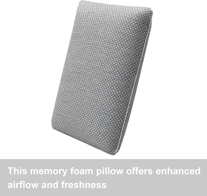 BedStory Memory Foam Pillow Medium Firm - Standard Size Memory Foam Bed Pillow - Orthopedic Pillows for Sleeping - Stomach & Back Sleepers - LeafyLoom