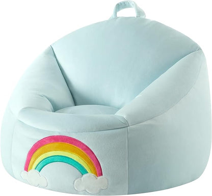 Heritage Kids Micromink Squishy Bean Bag Chair for Kids Ages 3+, Rainbow - LeafyLoom