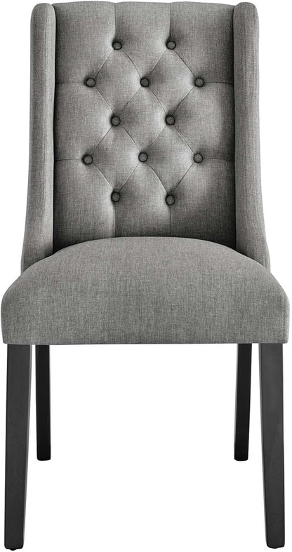 Modway Baronet Button Tufted Fabric, One Dining Chair, Light Gray - LeafyLoom