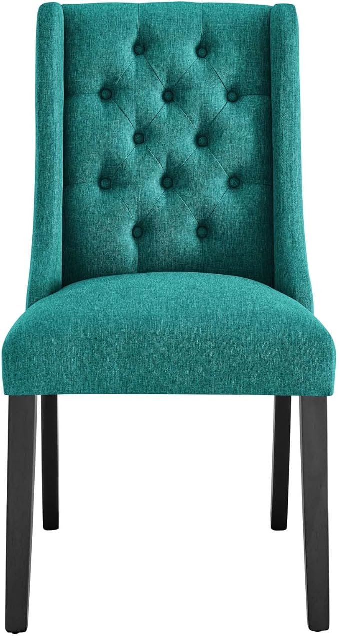 Modway Baronet Button Tufted Fabric, One Dining Chair, Teal - LeafyLoom