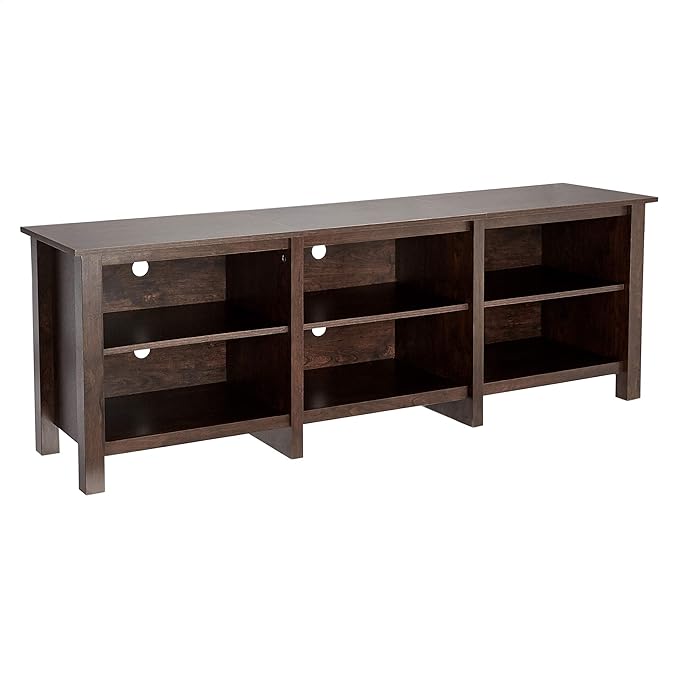 ROCKPOINT 70inch TV Stand Storage Media Console Entertainment Center,Espresso - LeafyLoom