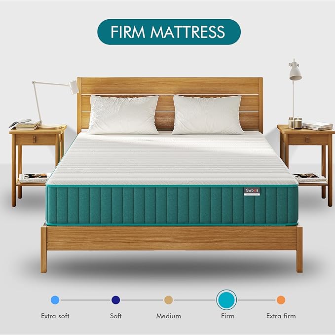 Firm Queen Mattress, 10 Inch Cooling-Gel Memory Foam & Pocket Spring Hybrid Mattress,Firm Feel,Queen Bed Mattress in a Box, CertiPUR-US Certified, Queen Size Mattress - LeafyLoom