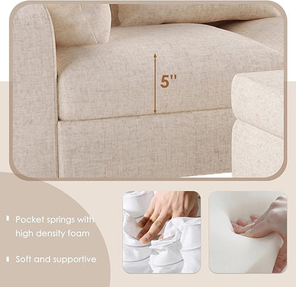 Sectional Sofa with 6 Pillows, Modern L-Shaped Modular Couch Upholstered 6 Seaters Living Room Indoor Furniture Sofa&Couch W/ & Coffee table Storage Ottoman, for Apartment,Various Combinations - LeafyLoom