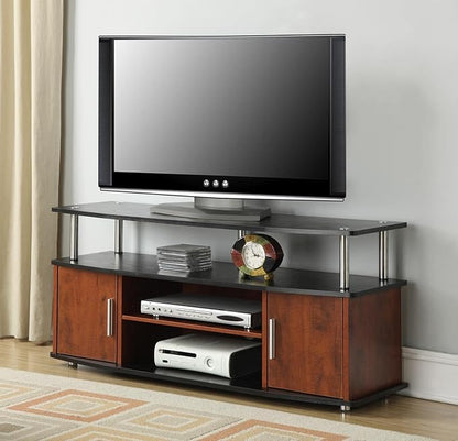 Convenience Concepts Designs2Go Monterey TV Stand with Cabinets and Shelves Home_Furniture_and_Decor, 47.25", Cherry/Black - LeafyLoom