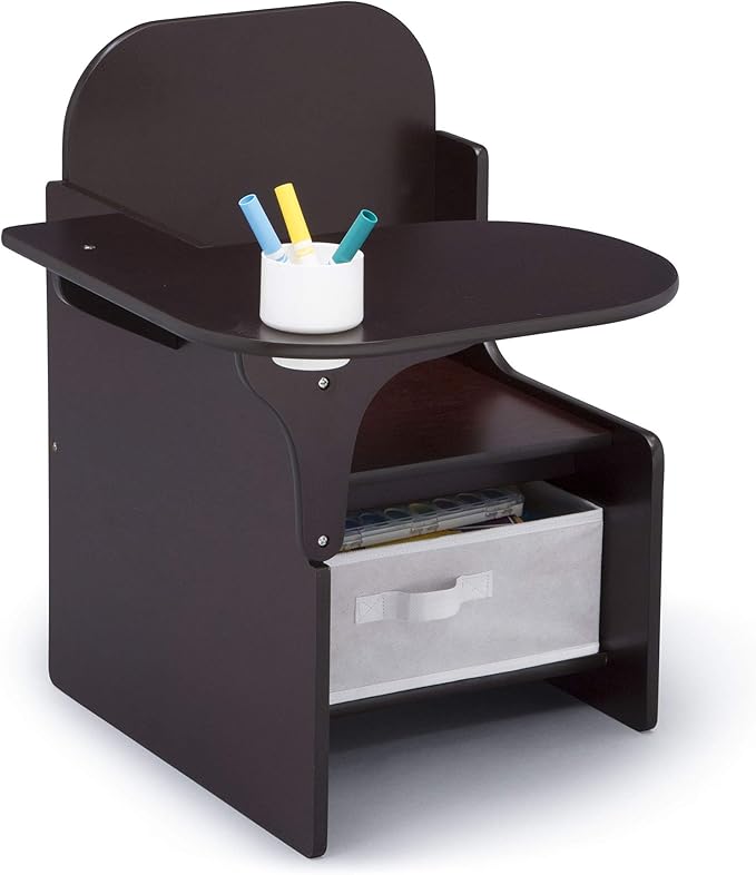 Delta Children MySize Chair Desk With Storage Bin, Dark Chocolate - LeafyLoom