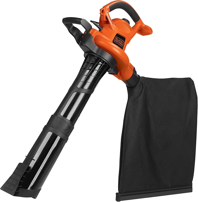 BLACK+DECKER 3-in-1 Electric Leaf Blower, Leaf Vacuum/Mulcher, Corded, 12-Amp (BV6600) - LeafyLoom