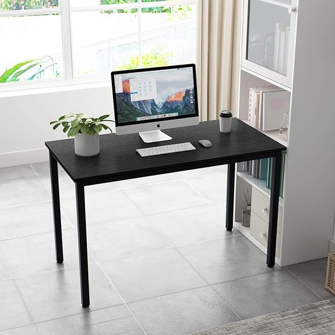 soges 47 inches Desk Computer Desk Home Office Table Writing Desk Study Table Computer Workstations Black GCP2AC3-120BK - LeafyLoom