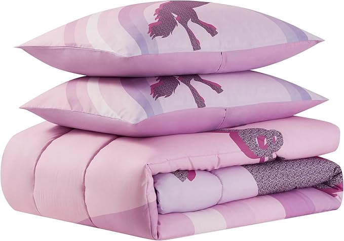 Kids Bedding Set Bed in a Bag for Boys and Girls Toddlers Printed Sheet Set and Comforter, Twin, Unicorn Forever - LeafyLoom