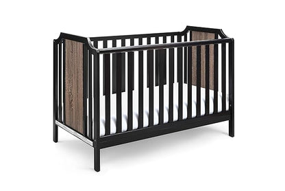 Suite Bebe Brees Convertible Island Crib in Black & Vintage Walnut - LeafyLoom