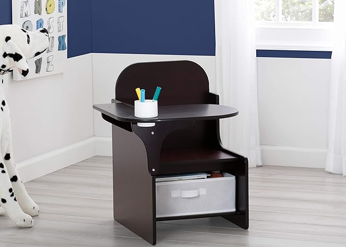 Delta Children MySize Chair Desk With Storage Bin, Dark Chocolate - LeafyLoom