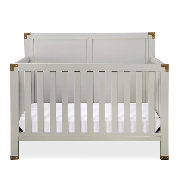 Baby Relax Miles 5-in-1 Convertible Crib for Nursery, Soft Gray - LeafyLoom